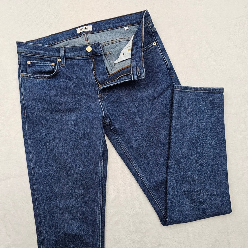 NN07 No Nationality Slater Jeans Mens 32x31 Blue Slim Straight Minimalist Denim